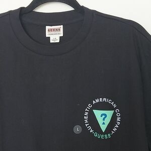 NWT Guess Tshirt with Front Embroidery and Large Logo on Back Size Large